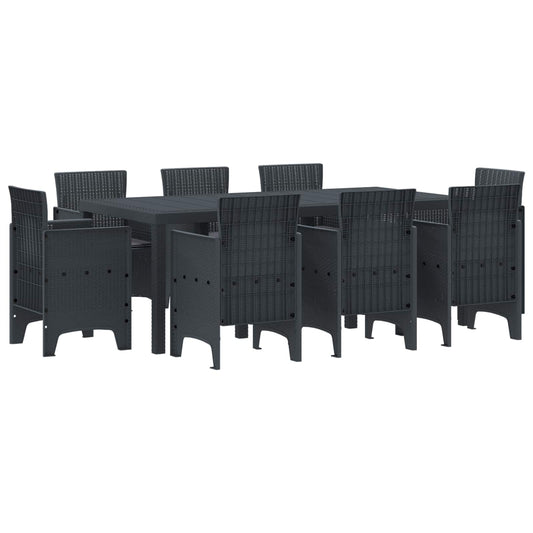 Set da Pranzo per Giardino 9 pcs Antracite Polipropilene | homemem39