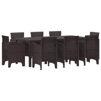 Set da Pranzo per Giardino 9 pcs Marrone Polipropilene | homemem39