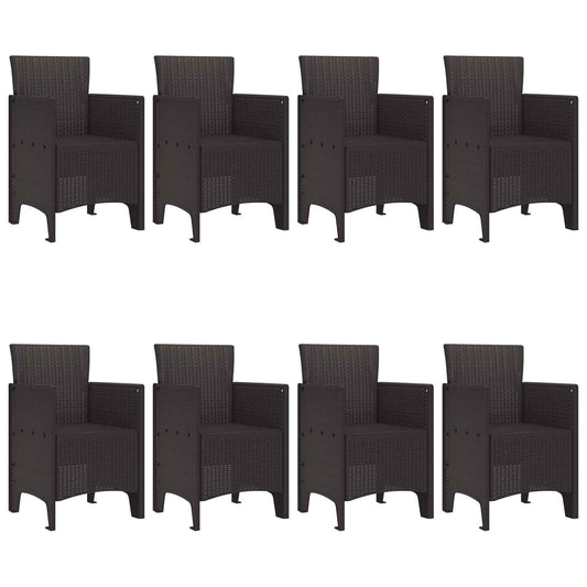 Set da Pranzo per Giardino 9 pcs Marrone Polipropilene