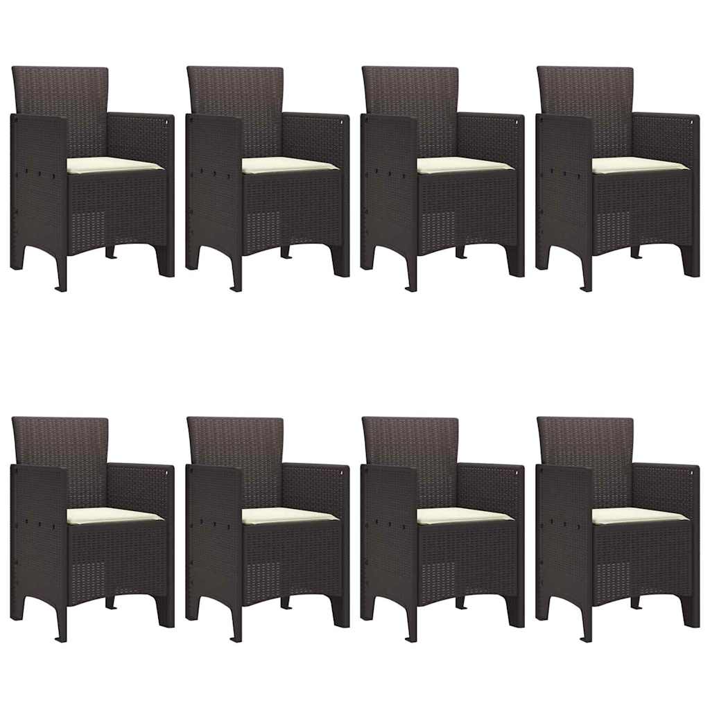 Set da Pranzo per Giardino 9 pcs Marrone Rattan Polt - homemem39