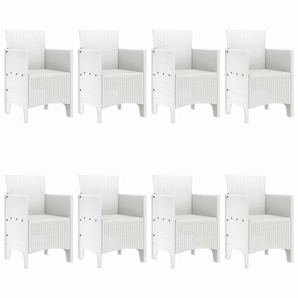 Set da Pranzo per Giardino 9 pcs Bianco Rattan Polt - homemem39