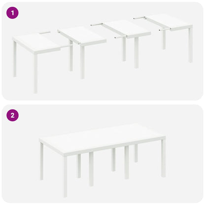Set da Pranzo per Giardino 9 pcs Bianco Polipropilene | homemem39