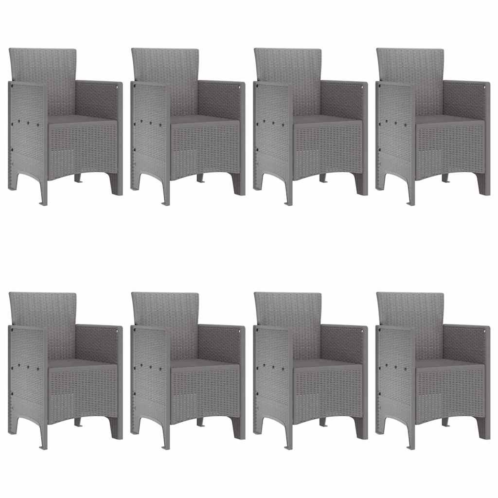 Set da Pranzo per Giardino 9 pcs Grigio chiaro Rattan Polt - homemem39