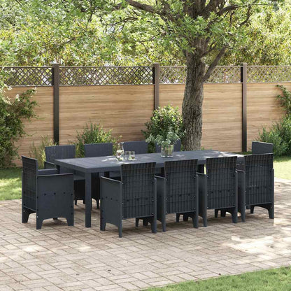 Set da Pranzo per Giardino 11 pcs Antracite Rattan Polt - homemem39