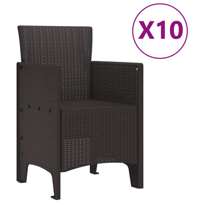 Set da Pranzo per Giardino 11 pz Marrone Polipropilene | homemem39