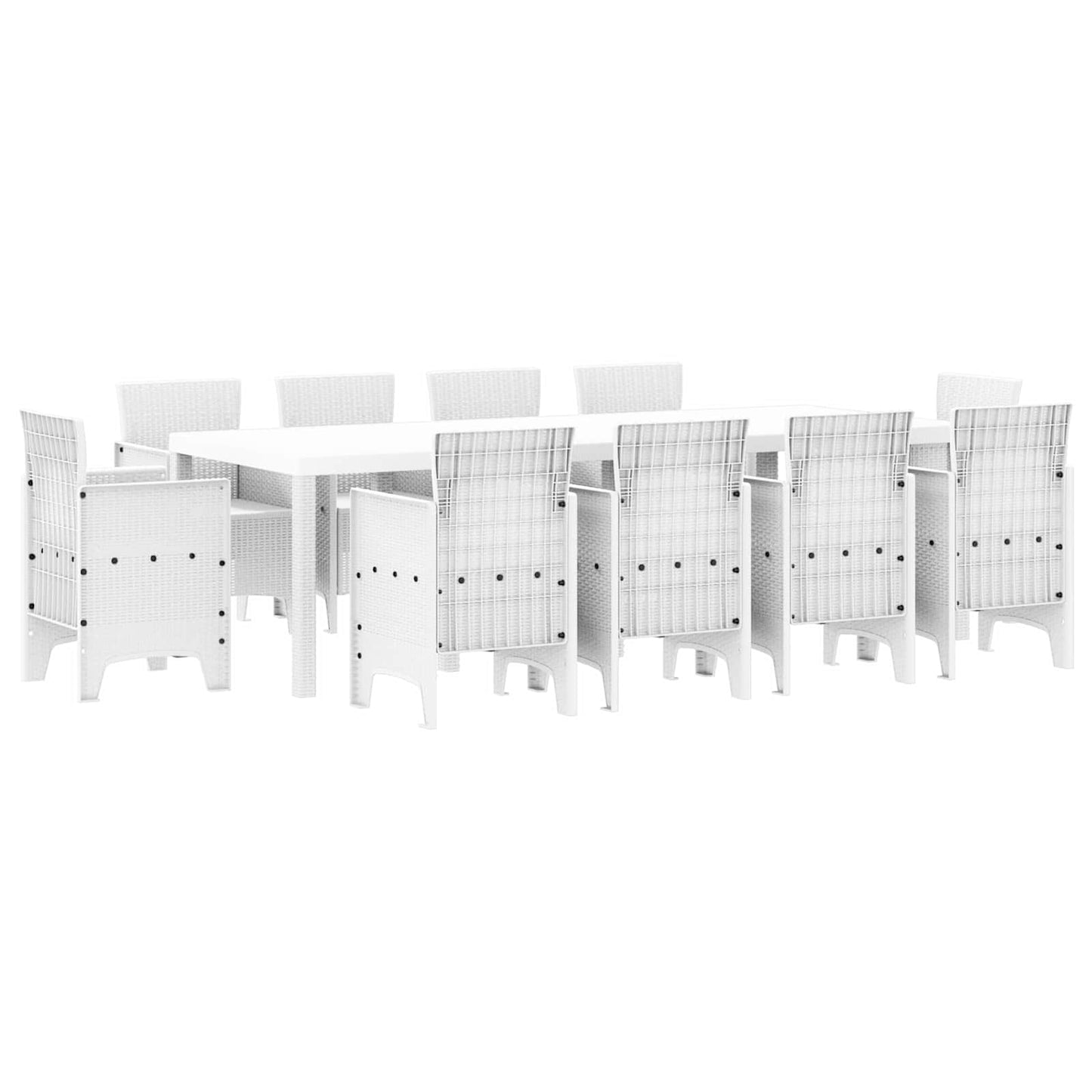 Set da Pranzo per Giardino 11 pz Bianco Polipropilene | homemem39