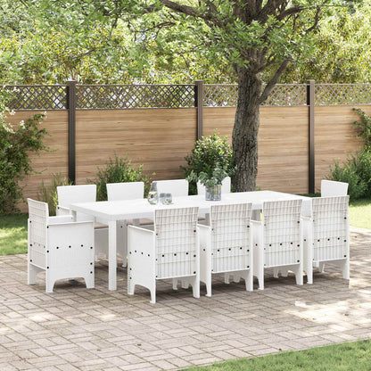 Set da Pranzo per Giardino 11 pz Bianco Polipropilene