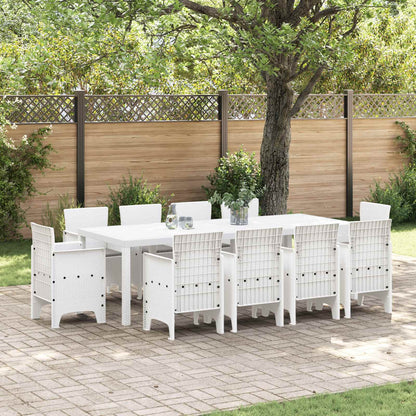 Set da Pranzo per Giardino 11 pz Bianco Polipropilene | homemem39