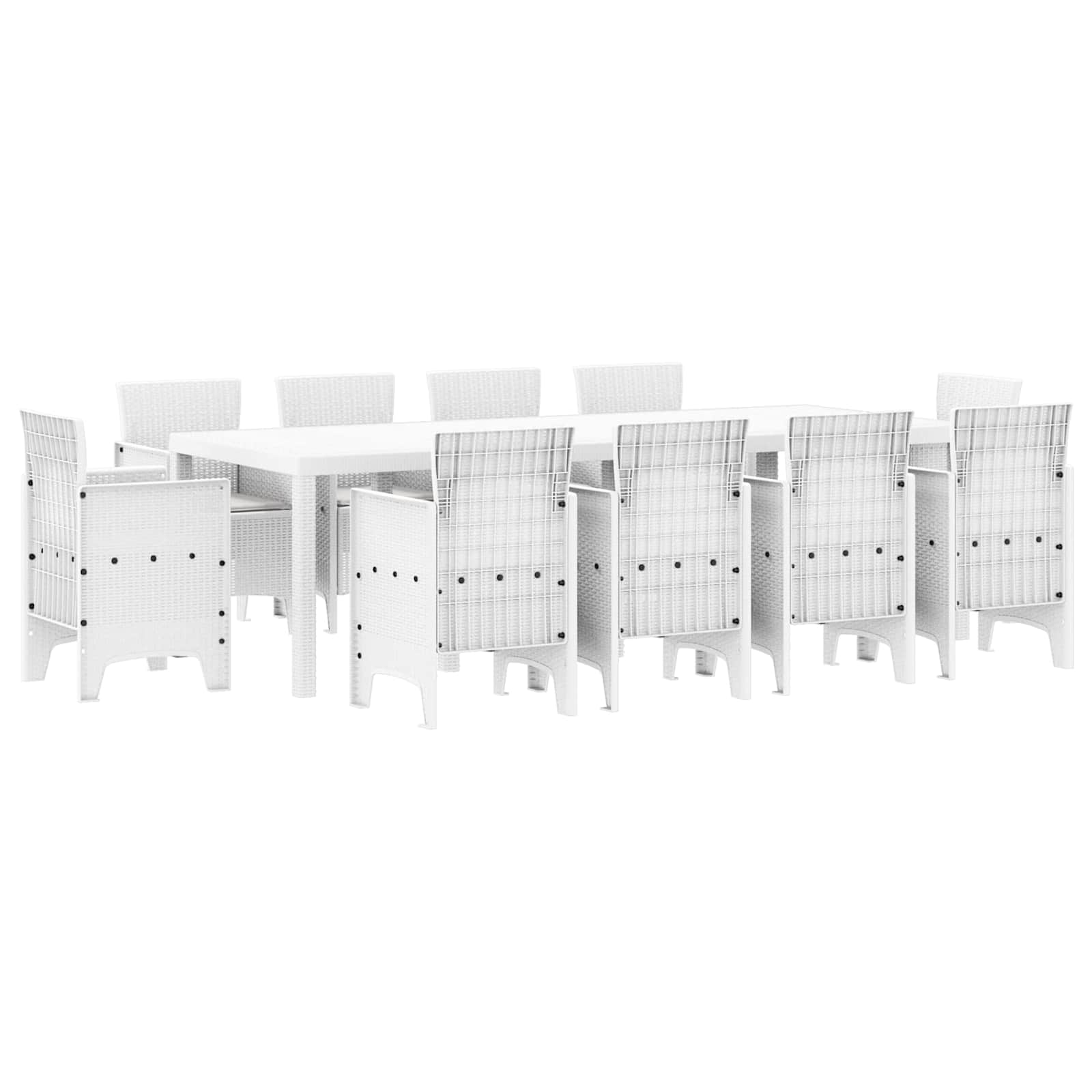 Set da Pranzo per Giardino 11 pz Bianco Polipropilene | homemem39
