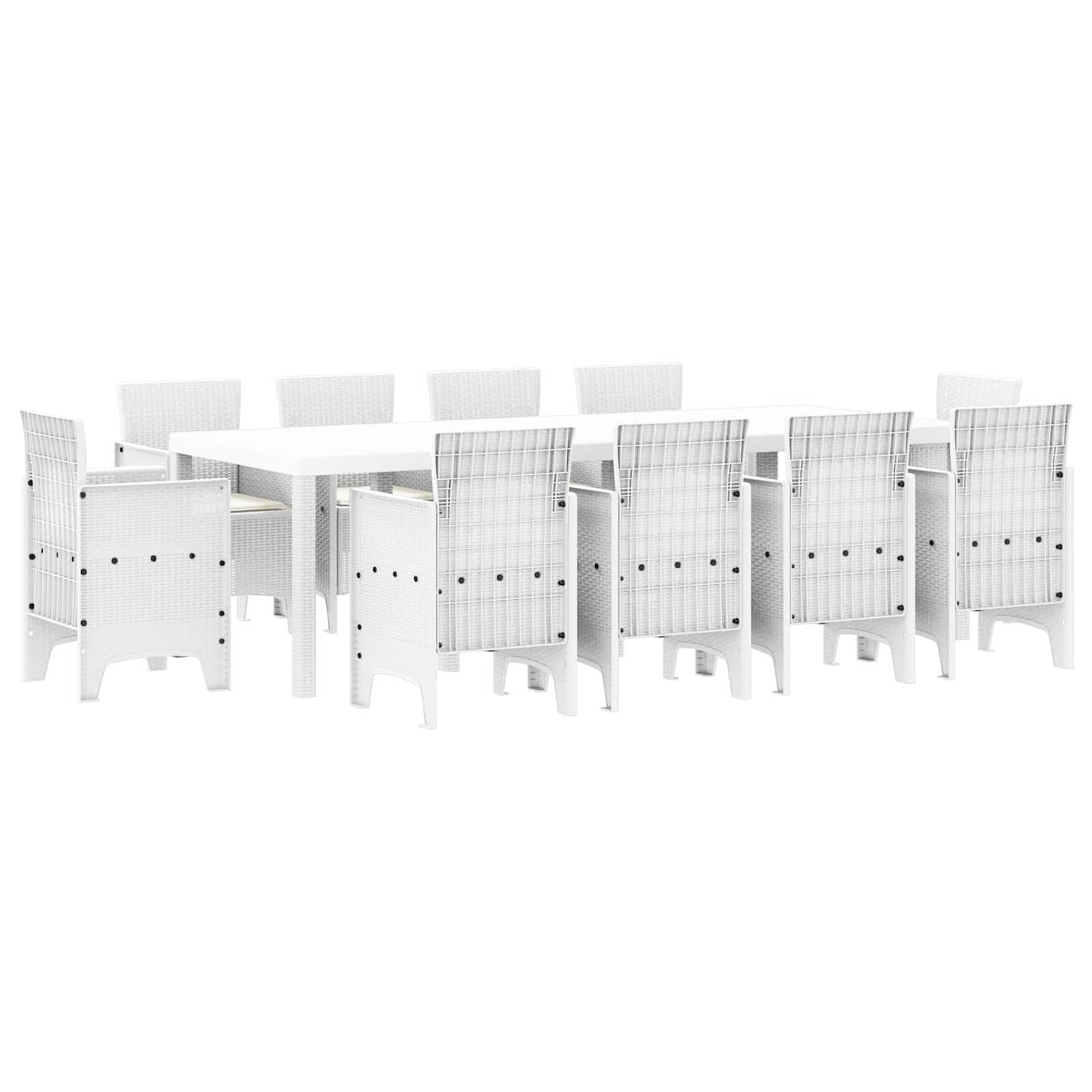 Set da Pranzo per Giardino 11 pz Bianco Polipropilene | homemem39