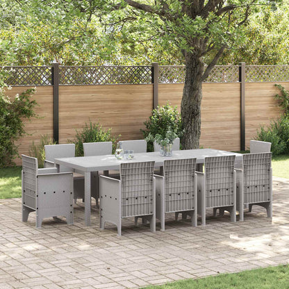 Set da Pranzo per Giardino 11 pz Grigio chiaro Polipropilene | homemem39