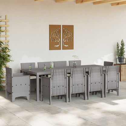 Set da Pranzo per Giardino 11 pz Grigio chiaro Polipropilene | homemem39