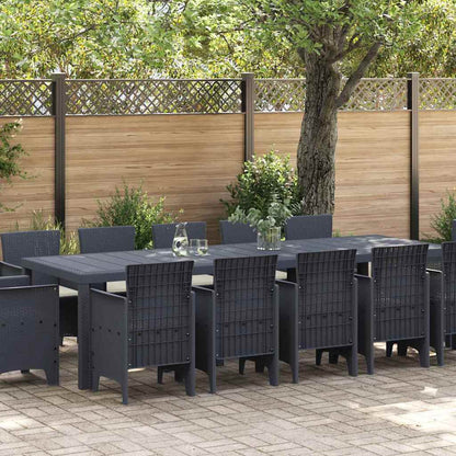 Set da Pranzo per Giardino 13 pcs Antracite Polyrattan - homemem39