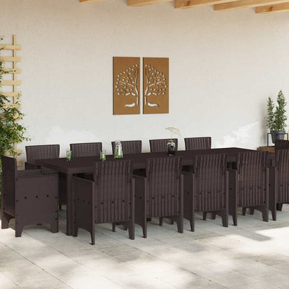 Set da Pranzo per Giardino 13 pcs Marrone Poly Rattan - homemem39