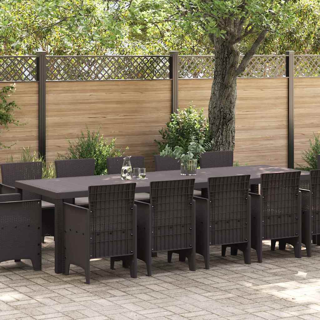 Set da Pranzo per Giardino 13 pcs Marrone e taupe Poly Rattan - homemem39