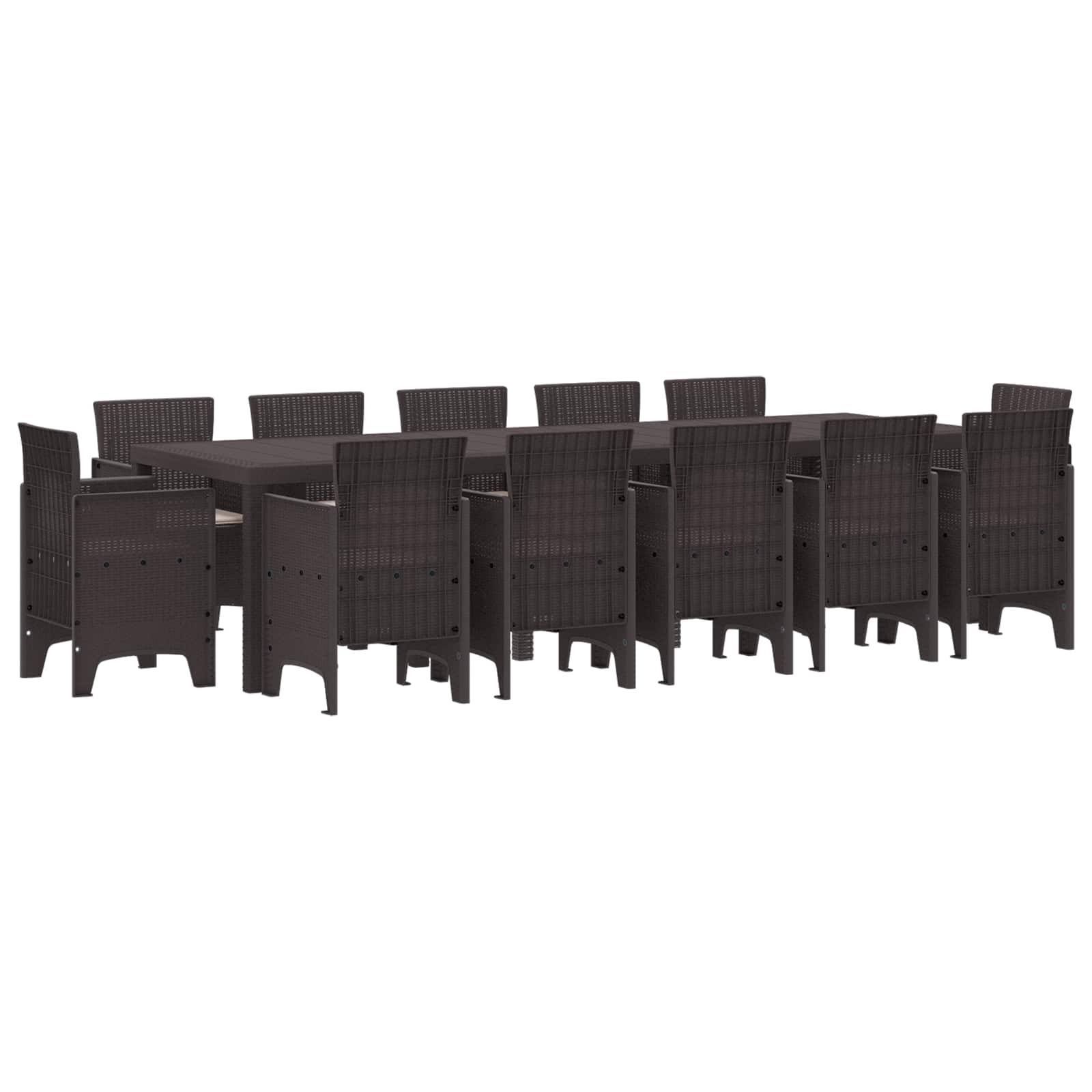 Set da Pranzo per Giardino 13 pcs Marrone e taupe Poly Rattan | homemem39