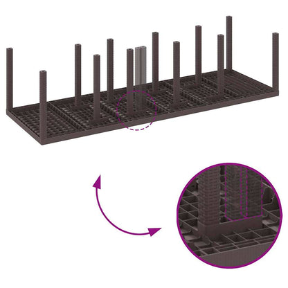 Set da Pranzo per Giardino 13 pcs Marrone e taupe Poly Rattan - homemem39