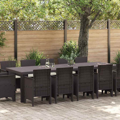 Set da Pranzo per Giardino con cuscino 13 pcs Marrone Rattan - homemem39