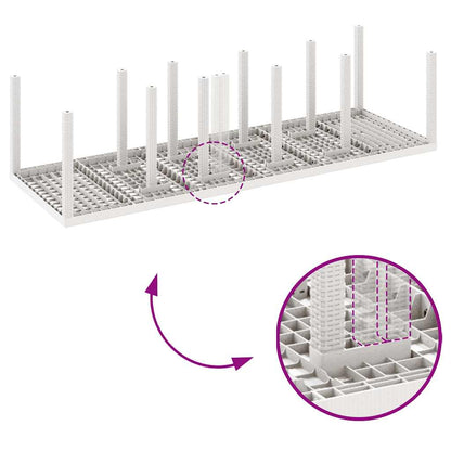Set da Pranzo per Giardino 13 pcs Bianco Poly Rattan - homemem39