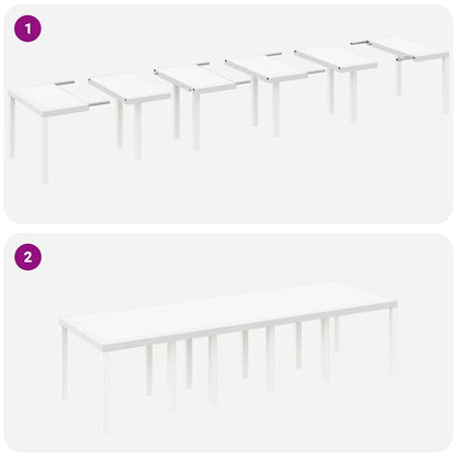 Set da Pranzo per Giardino 13 pcs Bianco Poly Rattan - homemem39