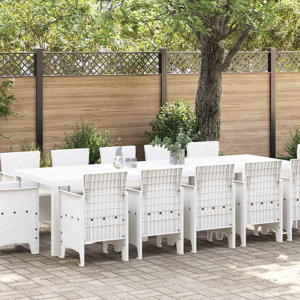 Set da Pranzo per Giardino con cuscino 13 pcs Bianco | homemem39