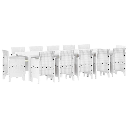 Set da Pranzo per Giardino con cuscino 13 pcs Bianco | homemem39