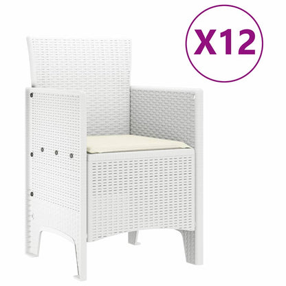 Set da Pranzo per Giardino con cuscino 13 pcs Bianco | homemem39