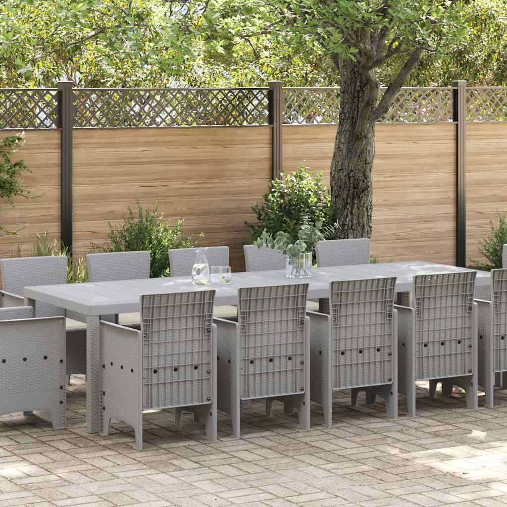 Set da Pranzo per Giardino con cuscino 13 pcs Grigio chiaro - homemem39