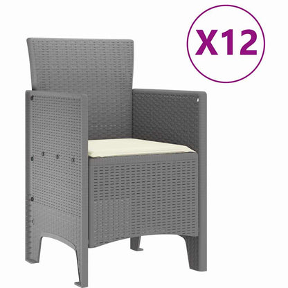 Set da Pranzo per Giardino con cuscino 13 pcs Grigio chiaro - homemem39