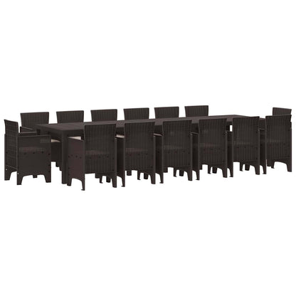 Set da Pranzo per Giardino 15 pcs Marrone Rattan Polt | homemem39