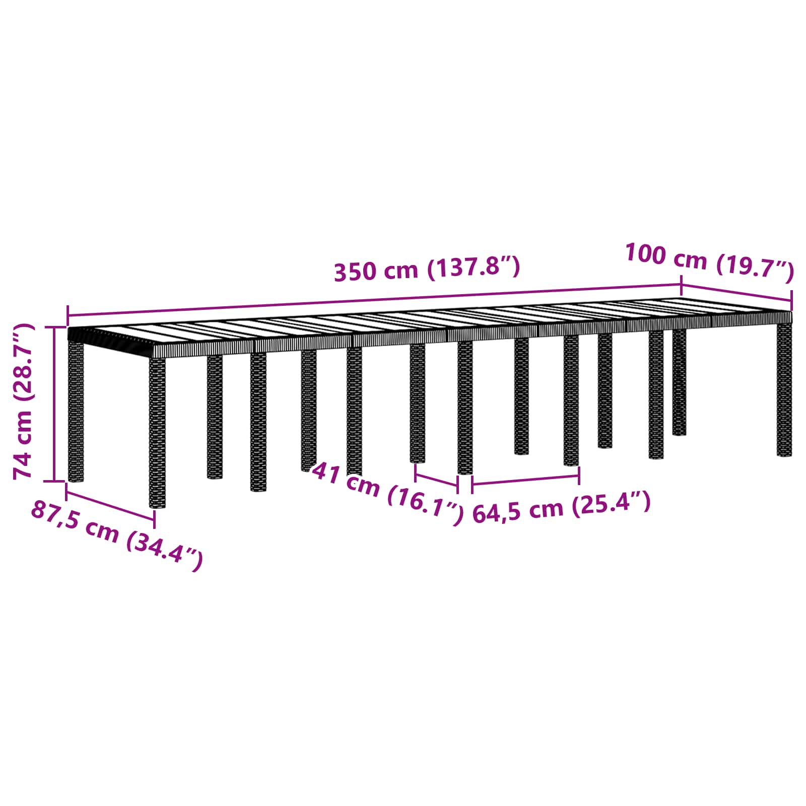 Set da Pranzo per Giardino 15 pcs Marrone Rattan Polt | homemem39