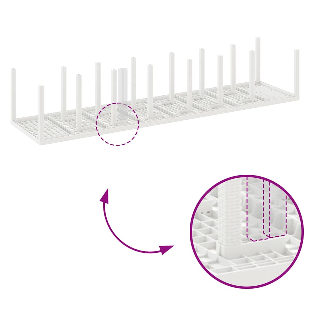 Set da Pranzo per Giardino 17 pcs Bianco Rattan Polt - homemem39