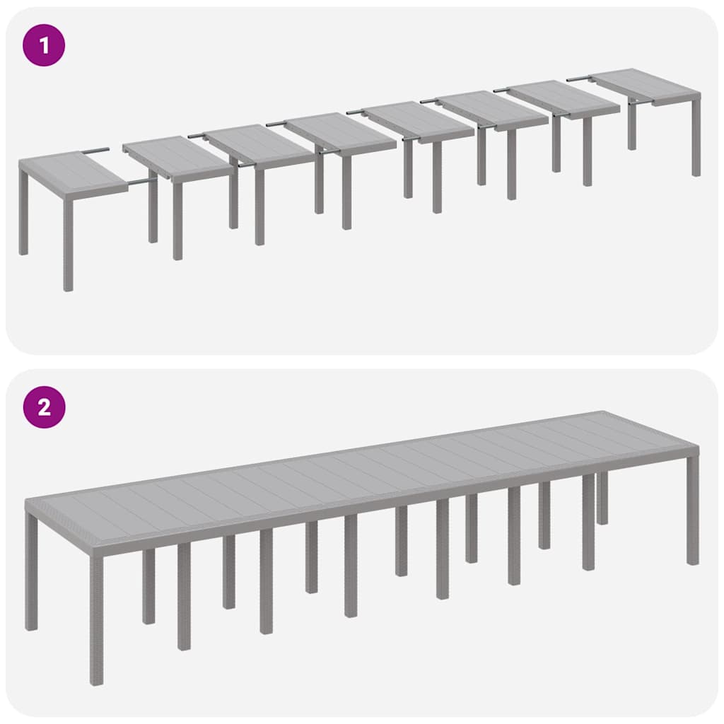 Set da pranzo da giardino con cuscini 17 pz Grigio chiaro PP | homemem39