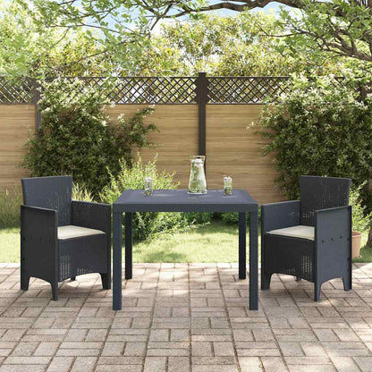 Set da Pranzo per Giardino 3 pcs Antracite Rattan Polt - homemem39