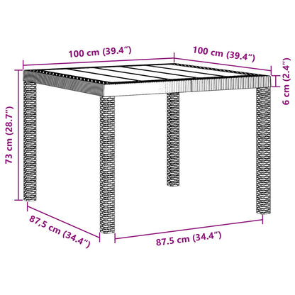 Set da Pranzo per Giardino 3 pcs Marrone Rattan Polt