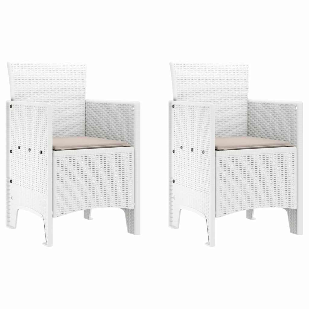 Set da Pranzo per Giardino 3 pz Bianco Polipropilene | homemem39