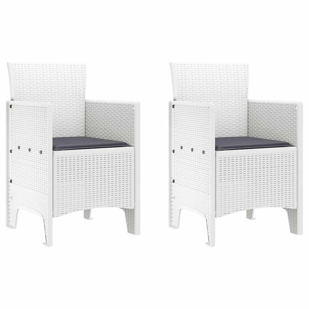 Set da Pranzo per Giardino 3 pz Bianco Polipropilene | homemem39