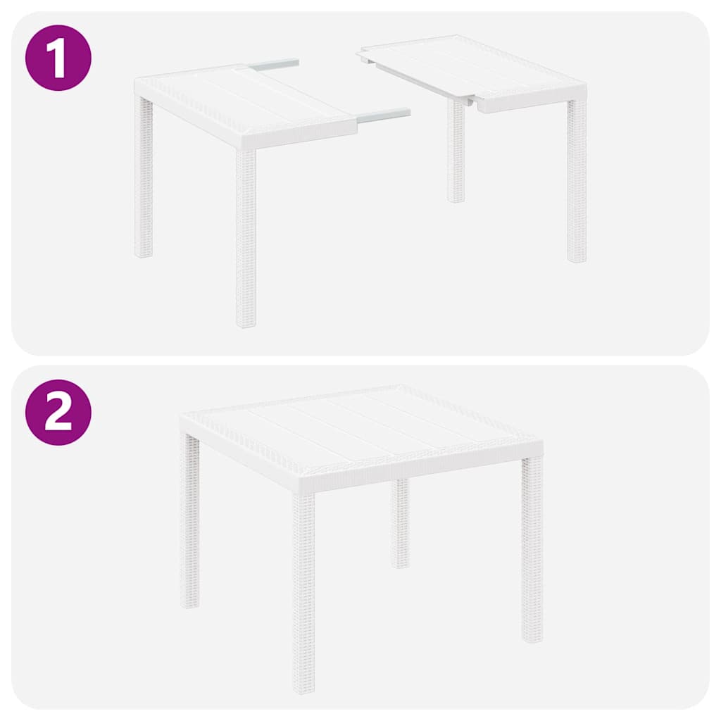 Set da Pranzo per Giardino 3 pcs Bianco Rattan Polt - homemem39