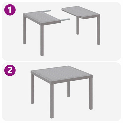 Set da Pranzo per Giardino 3 pz Grigio chiaro Polipropilene | homemem39