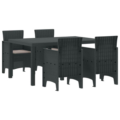 Set da Pranzo per Giardino 5 pcs Antracite Rattan Polt - homemem39