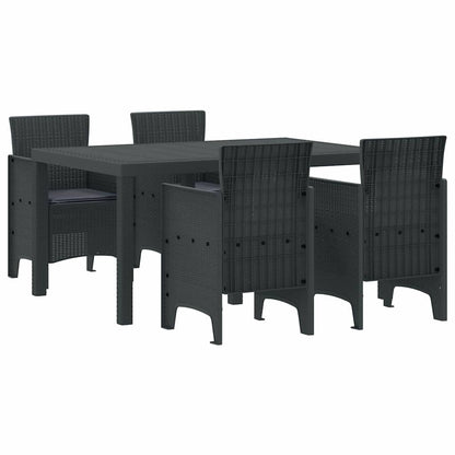 Set da Pranzo per Giardino 5 pcs Antracite Rattan Polt - homemem39