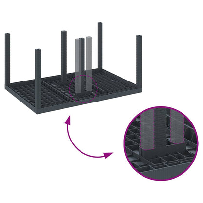 Set da Pranzo per Giardino 5 pcs Antracite Rattan Polt - homemem39