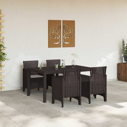 Set da Pranzo per Giardino 5 pcs Marrone Rattan Polt - homemem39
