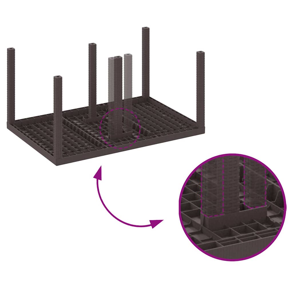 Set da Pranzo per Giardino 5 pcs Marrone Rattan Polt - homemem39