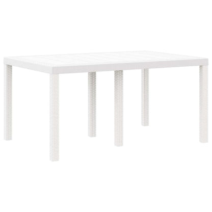 Set da Pranzo per Giardino 5 pcs Bianco Rattan Polt | homemem39