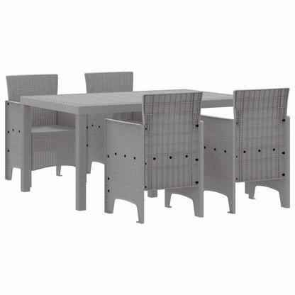 Set da Pranzo per Giardino 5 pcs Grigio chiaro Rattan Polt - homemem39