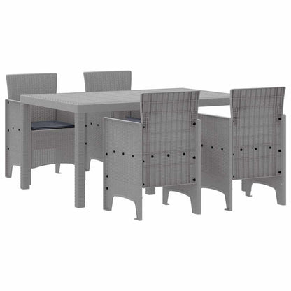 Set da Pranzo per Giardino 5 pcs Grigio chiaro Rattan Polt - homemem39