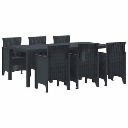Set da Pranzo per Giardino 7 pcs Antracite Rattan Polt - homemem39