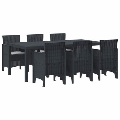 Set da Pranzo per Giardino 7 pcs Antracite Rattan Polt - homemem39