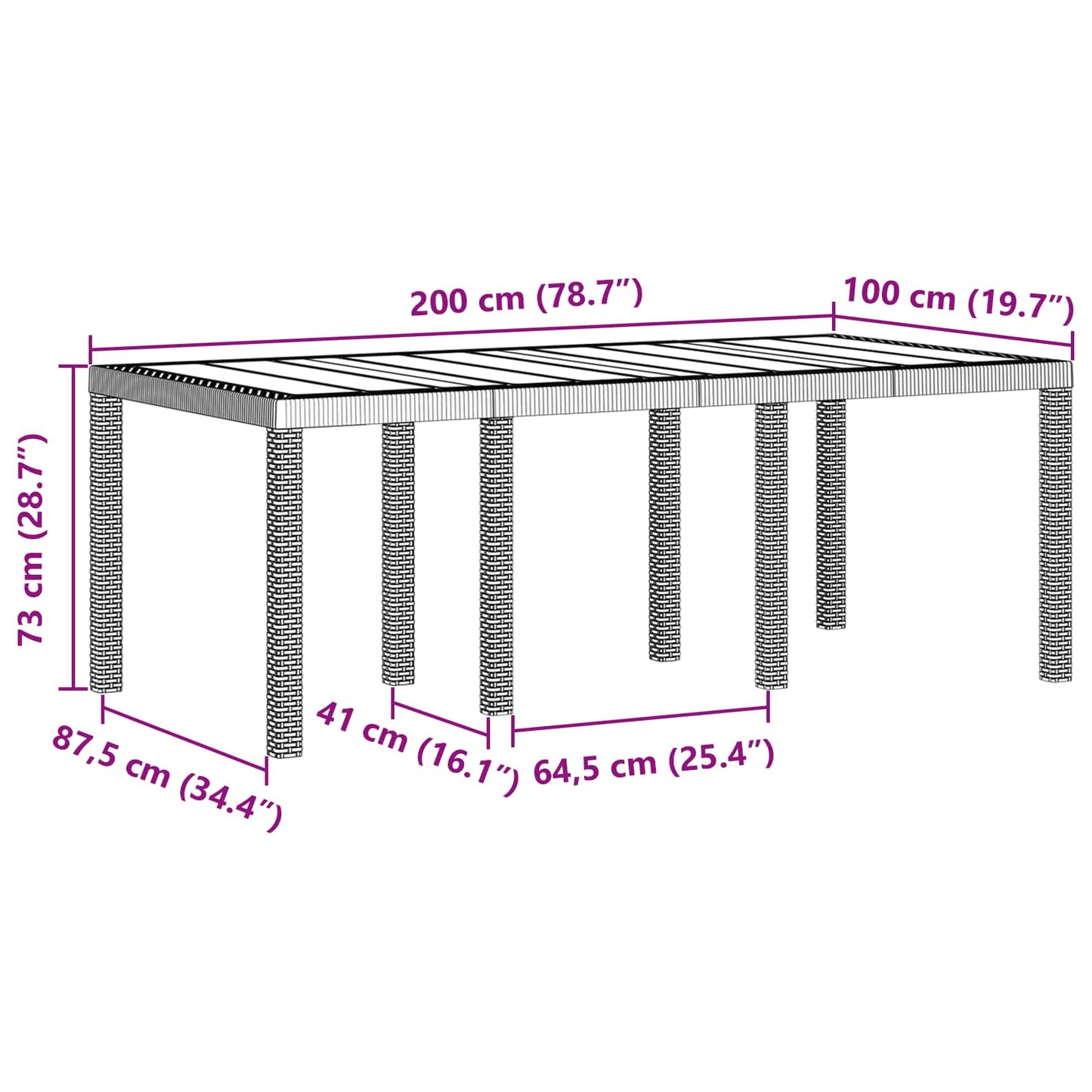 Set da Pranzo per Giardino 7 pcs Antracite Polipropilene | homemem39